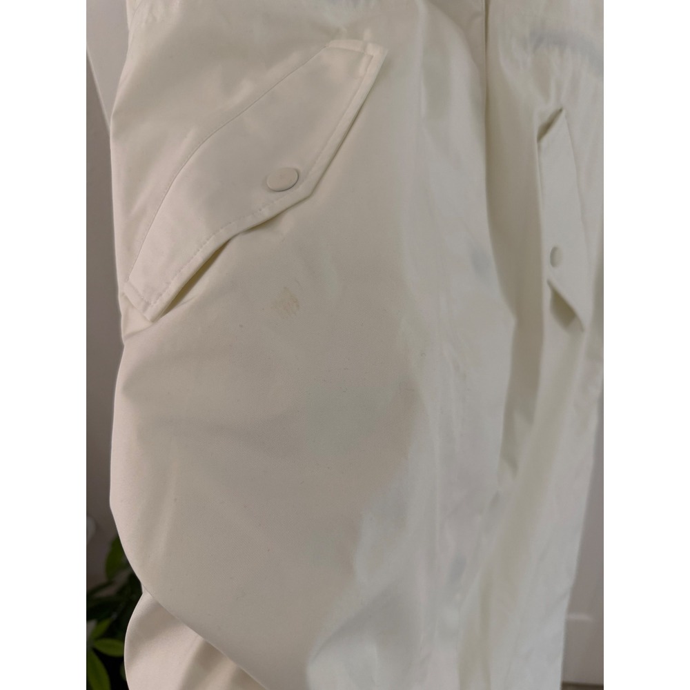 Quince Weather Proof Rain Trench Coat Frost White XS Long Hooded Jacket New* - Picture 6 of 8